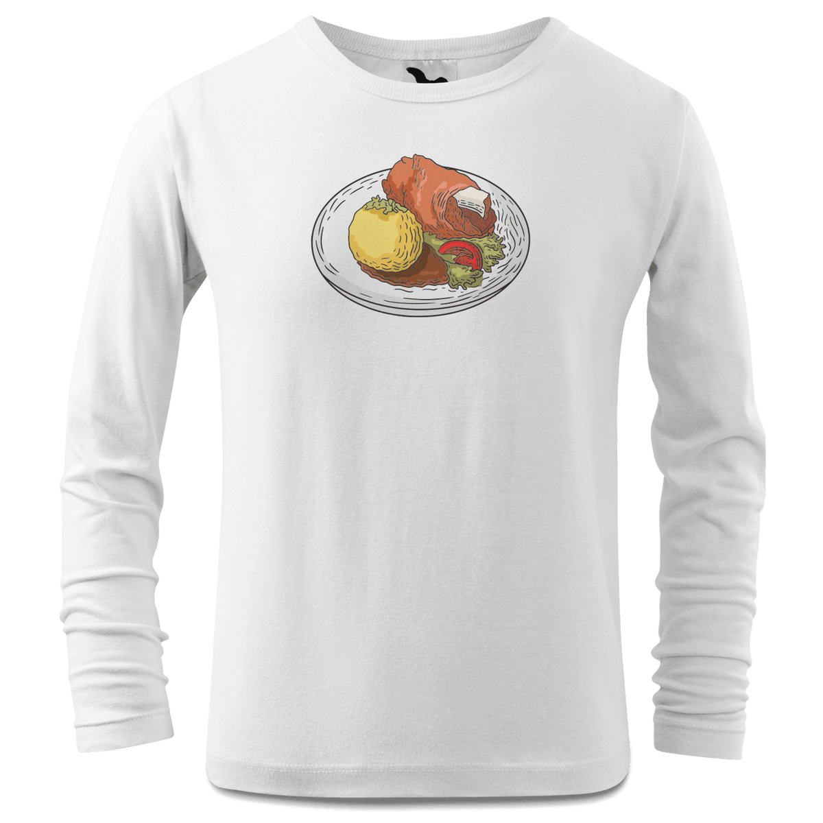 Die Elemente Schweinsbraten Longsleeve Kinder Weiss Westerndorf Front