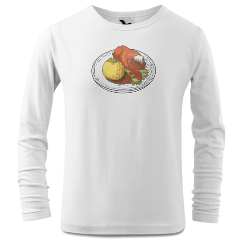 Die Elemente Schweinsbraten Longsleeve Kinder Weiss Westerndorf Front