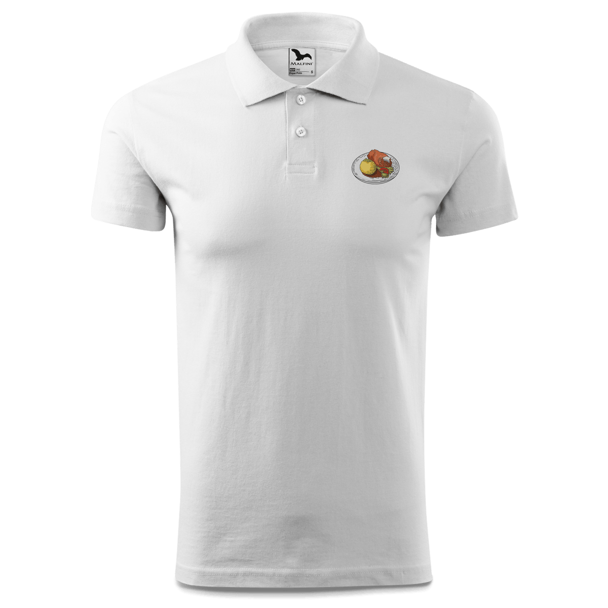 Die Elemente Schweinsbraten Polo Shirt Herren Weiss Murnau Front