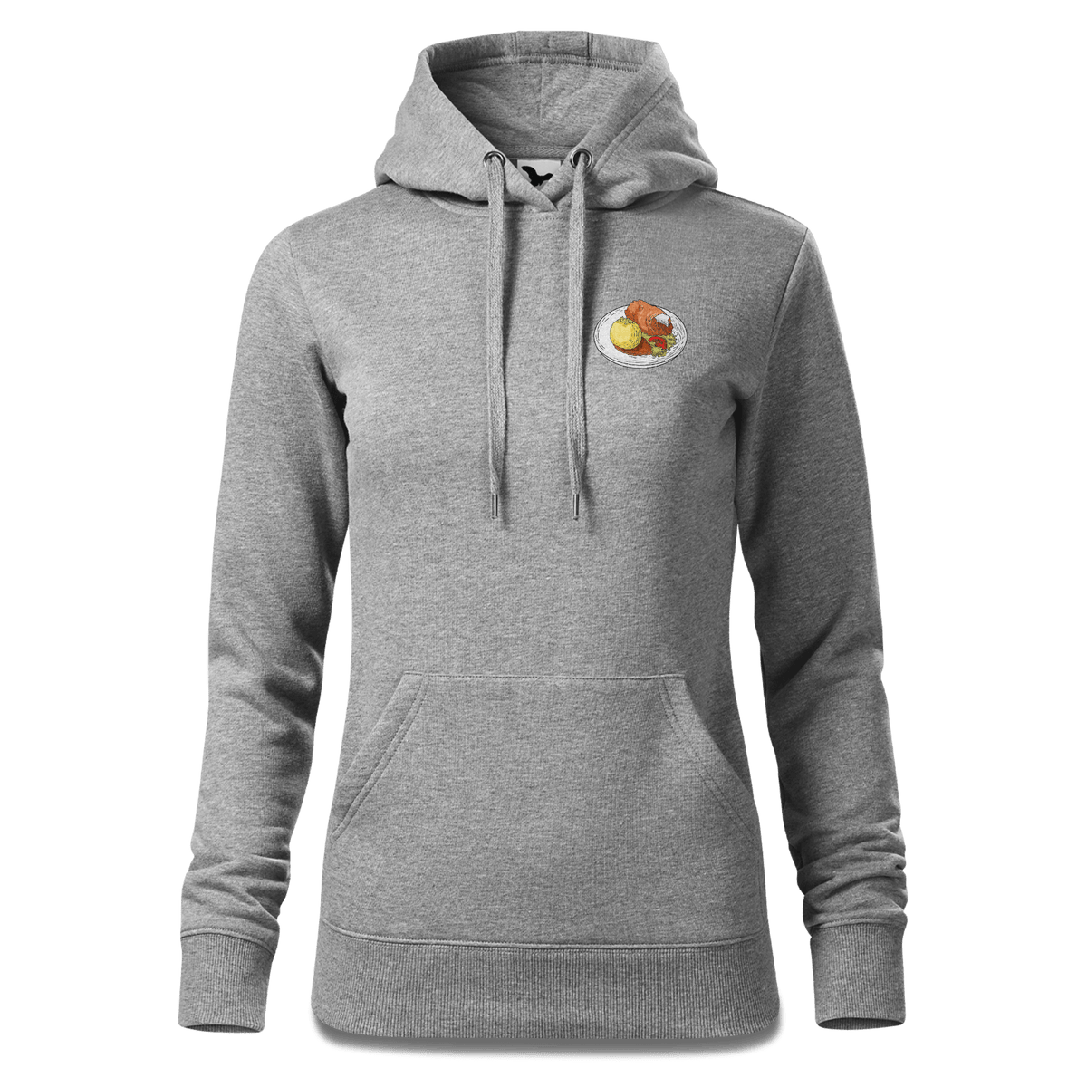 Die Elemente Schweinsbraten Sweatshirt Hoody Damen Grau Meliert Kleinholzen Front