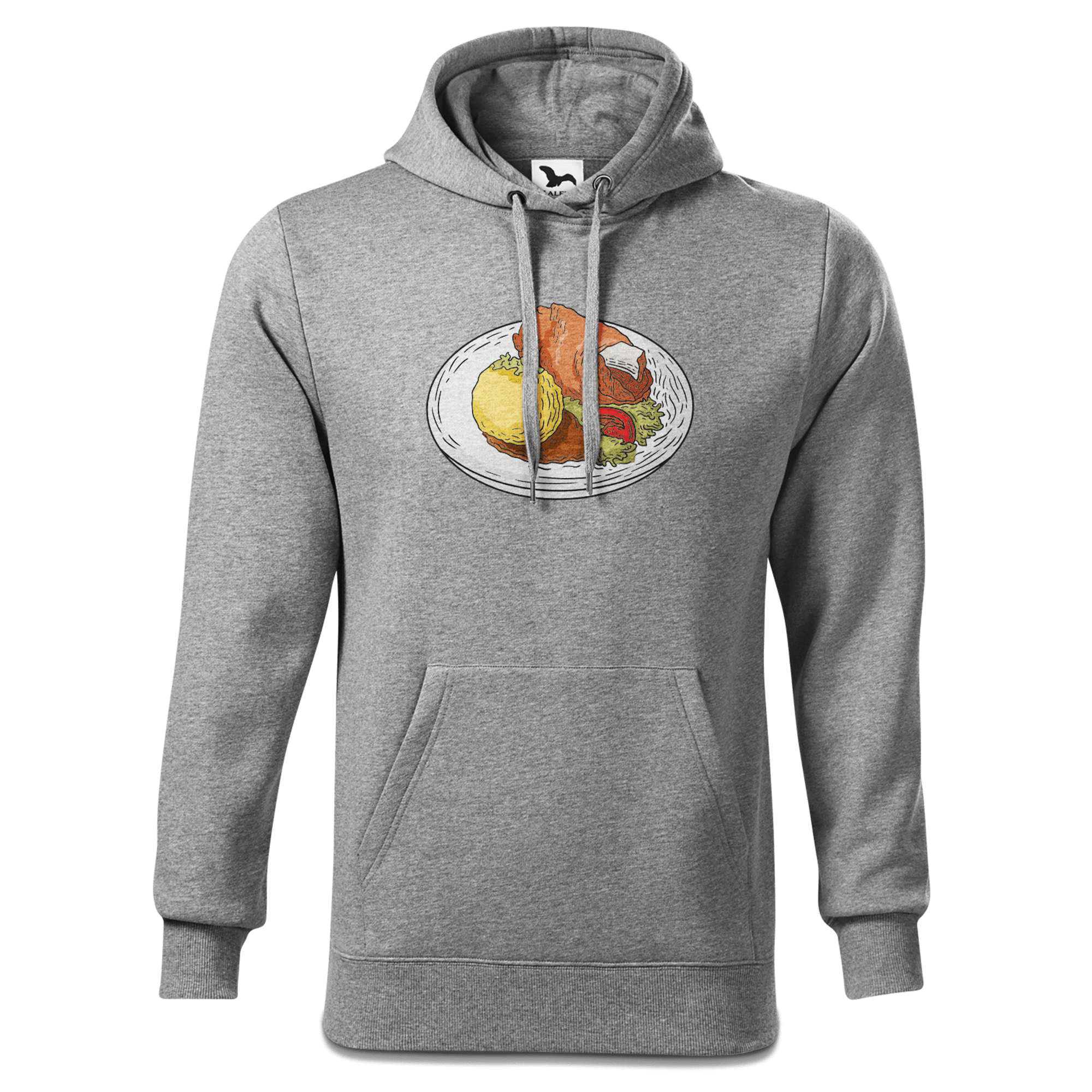 Die Elemente Schweinsbraten Sweatshirt Hoody Herren Grau Meliert Pulvermuehle Front