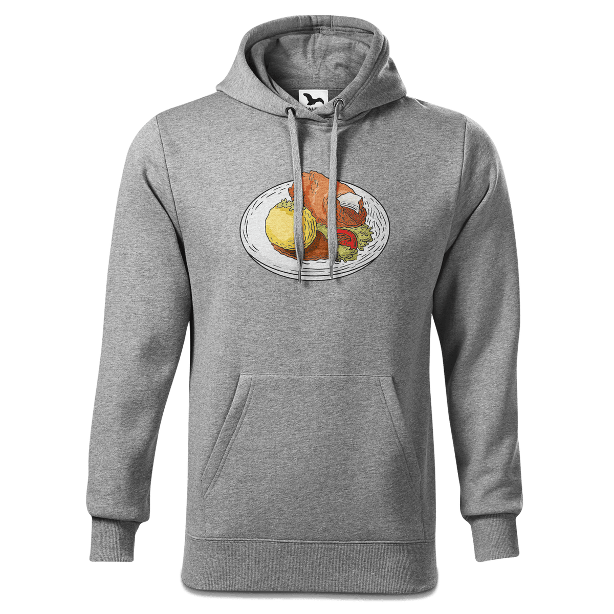Die Elemente Schweinsbraten Sweatshirt Hoody Herren Grau Meliert Pulvermuehle Front