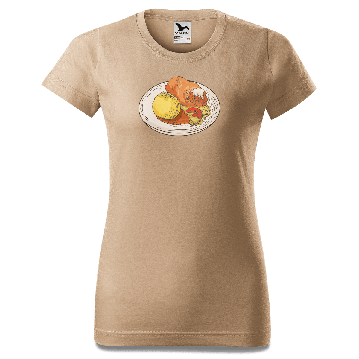 Die Elemente Schweinsbraten T Shirt Damen Sand Entleiten Front