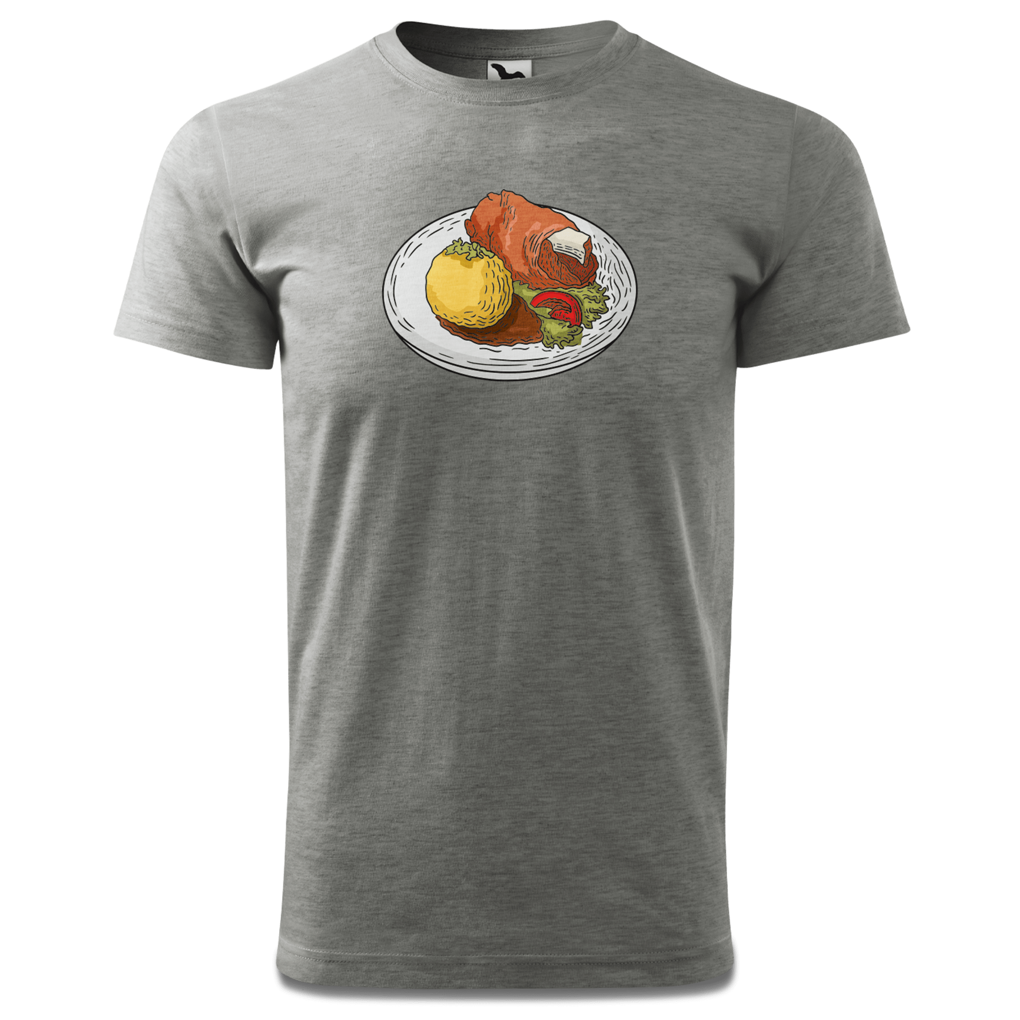 Die Elemente Schweinsbraten T Shirt Herren Grau Meliert Hofau Front