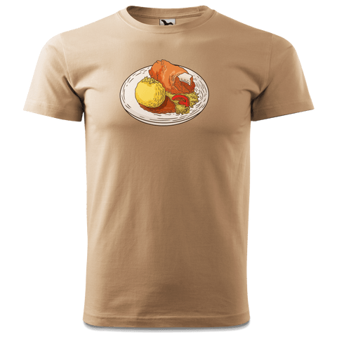 Die Elemente Schweinsbraten T Shirt Herren Sand Hofmuehle Front