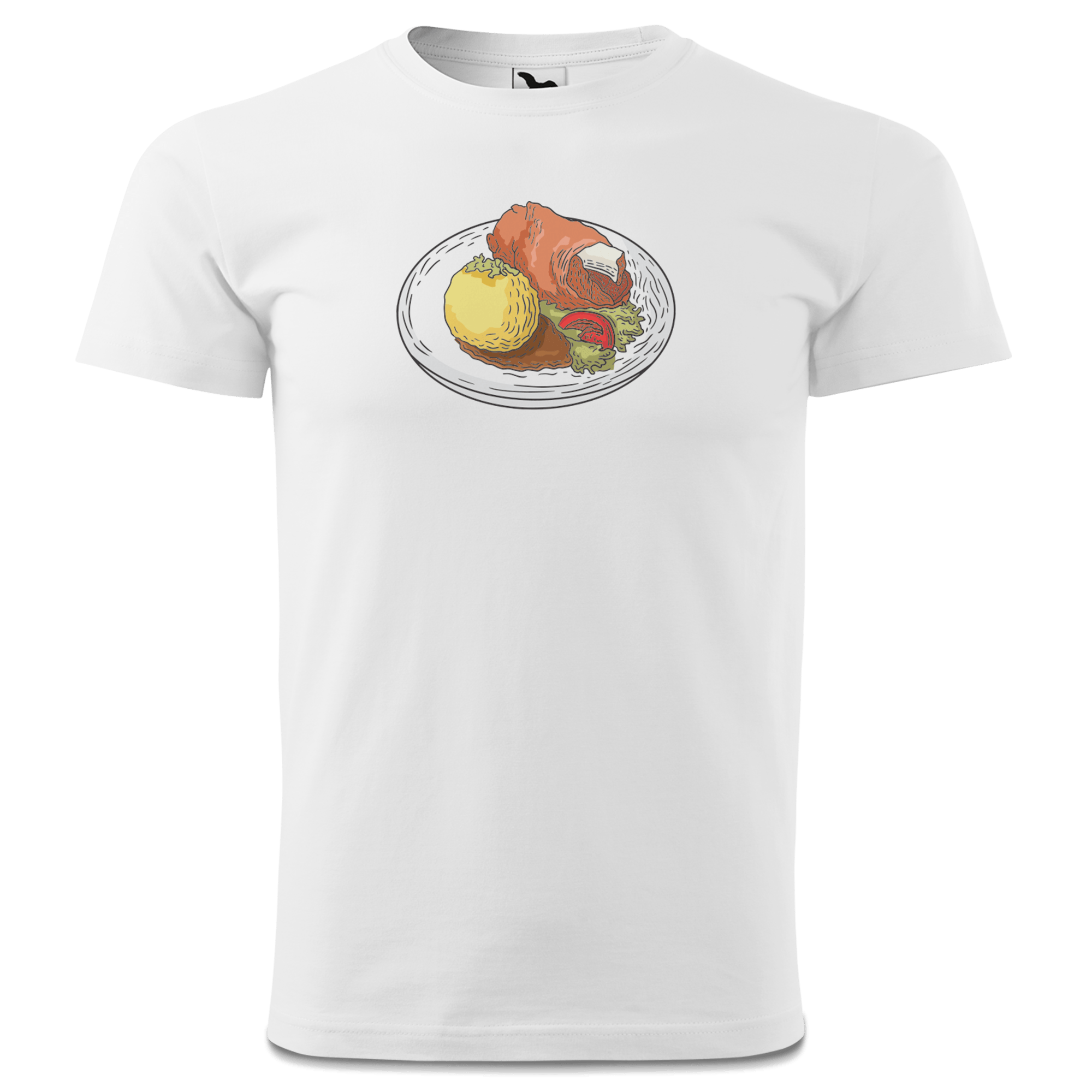 Die Elemente Schweinsbraten T Shirt Herren Weiss Landl Front