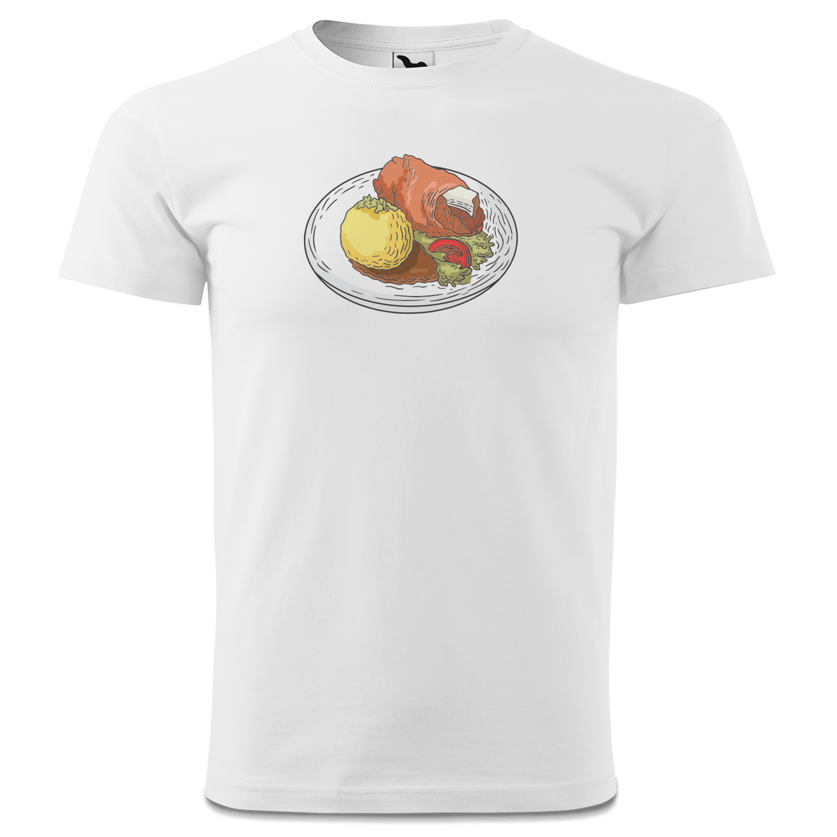 Die Elemente Schweinsbraten T Shirt Herren Weiss Landl Front