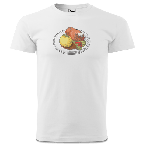 Die Elemente Schweinsbraten T Shirt Herren Weiss Landl Front