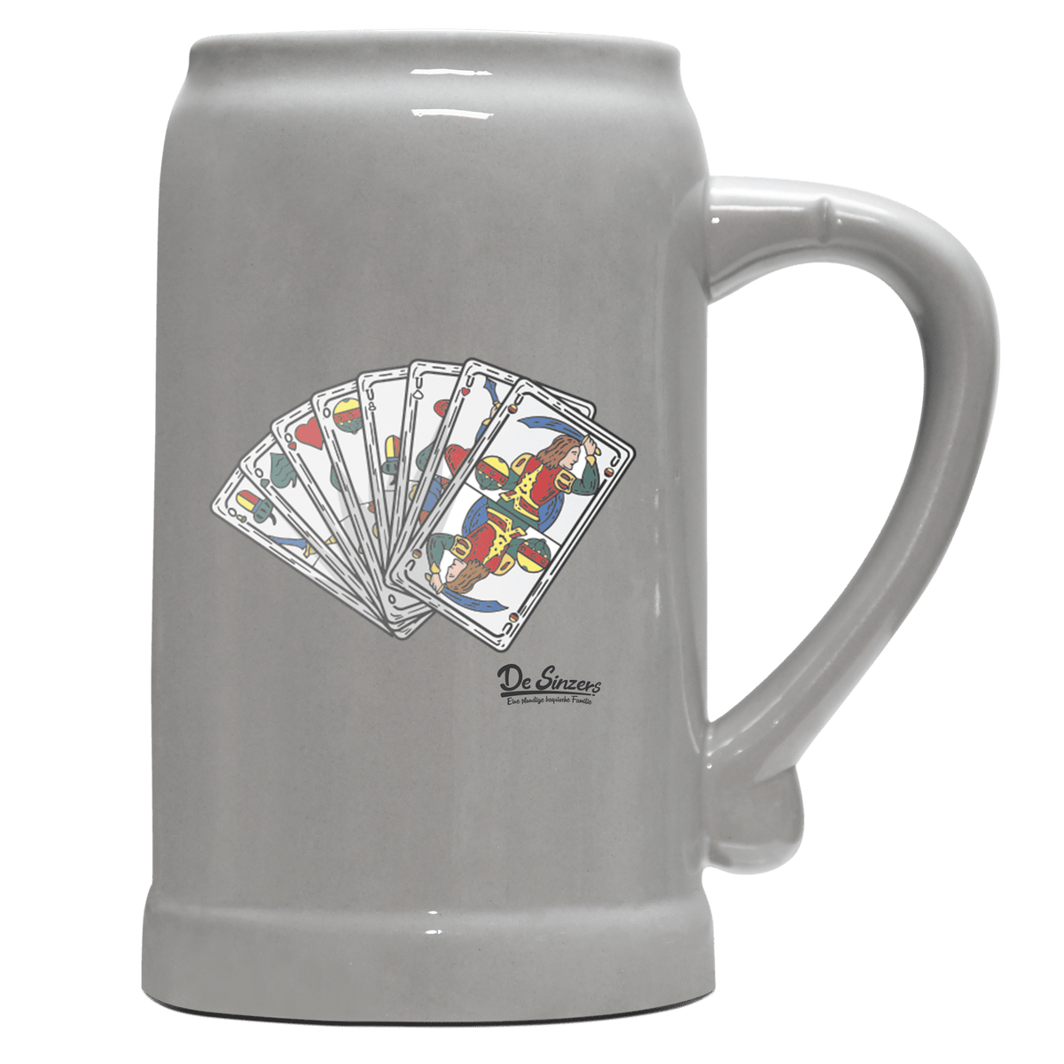 Die Elemente Spielkarten Bierkrug 1000ml Grau Zugspitze Front