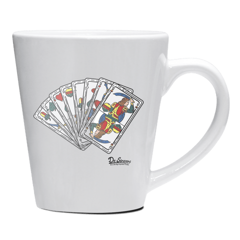 Die Elemente Spielkarten Keramik Kaffeetasse 200ml Weiss Herzogstand Front