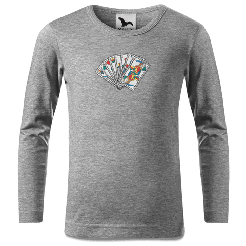 Die Elemente Spielkarten Longsleeve Kinder Grau Meliert Waldering Front