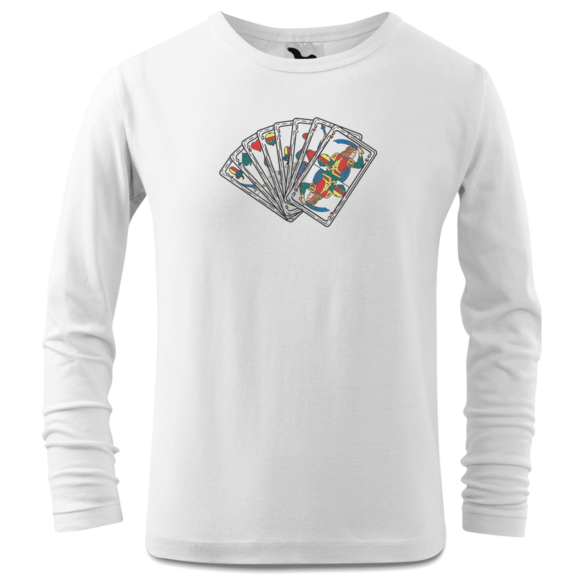Die Elemente Spielkarten Longsleeve Kinder Weiss Westerndorf Front