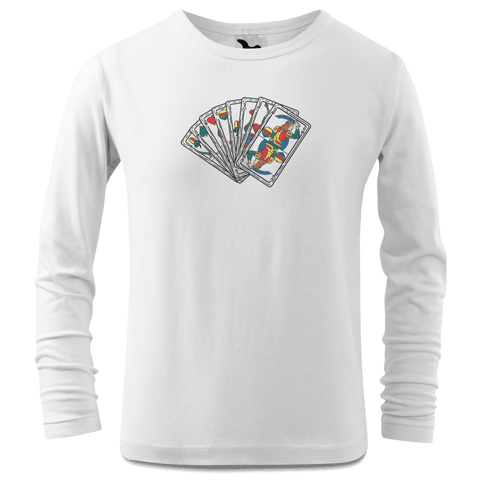 Die Elemente Spielkarten Longsleeve Kinder Weiss Westerndorf Front