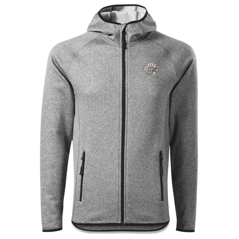 Die Elemente Spielkarten Stretch Fleece Herren Grau Meliert Oed Front