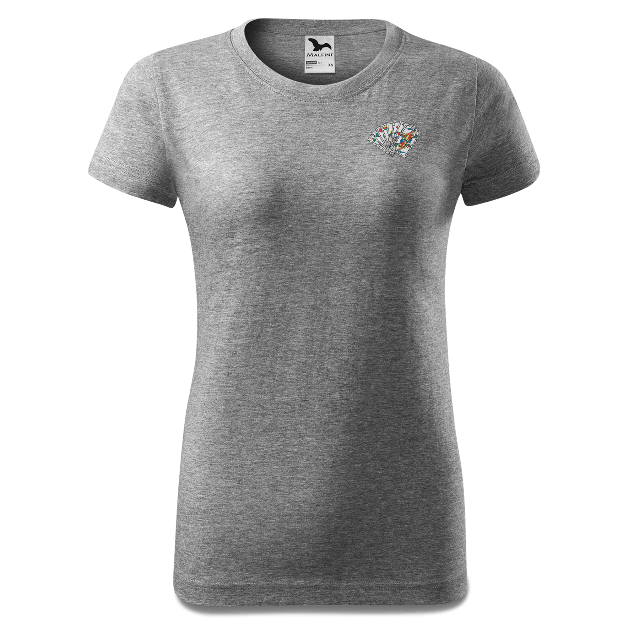 Die Elemente Spielkarten T Shirt Damen Grau Meliert Eichbichl Front