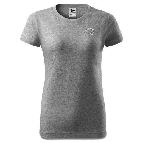 Die Elemente Spielkarten T Shirt Damen Grau Meliert Eichbichl Front