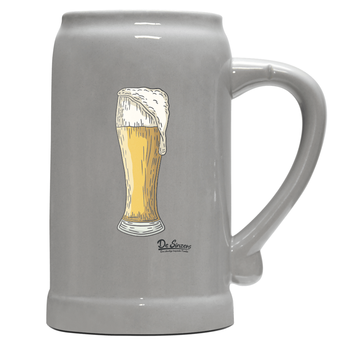 Die Elemente Weißbier Bierkrug 1000ml Grau Zugspitze Front