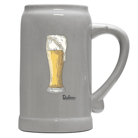 Die Elemente Weißbier Bierkrug 1000ml Grau Zugspitze Front