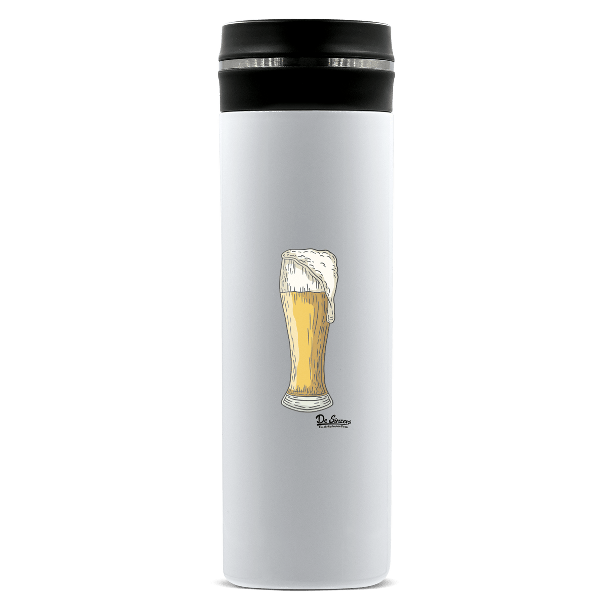 Die Elemente Weissbier Edelstahl Thermoflasche 450ml Weiss Geigelstein Front