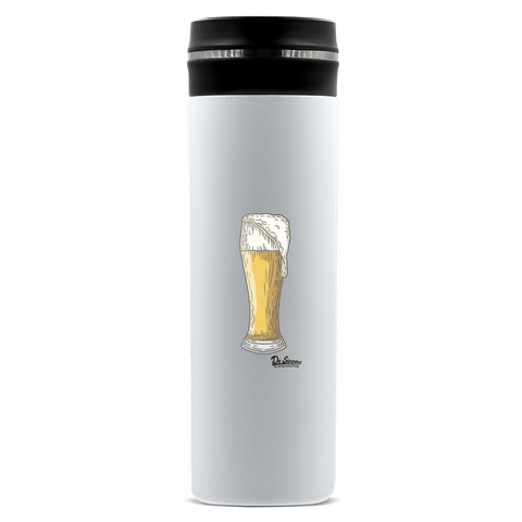 Die Elemente Weissbier Edelstahl Thermoflasche 450ml Weiss Geigelstein Front