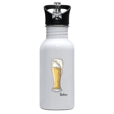 Die Elemente Weißbier Edelstahl Trinkflasche mit klappbarem Mundstueck 500ml Weiss Rotwand Front