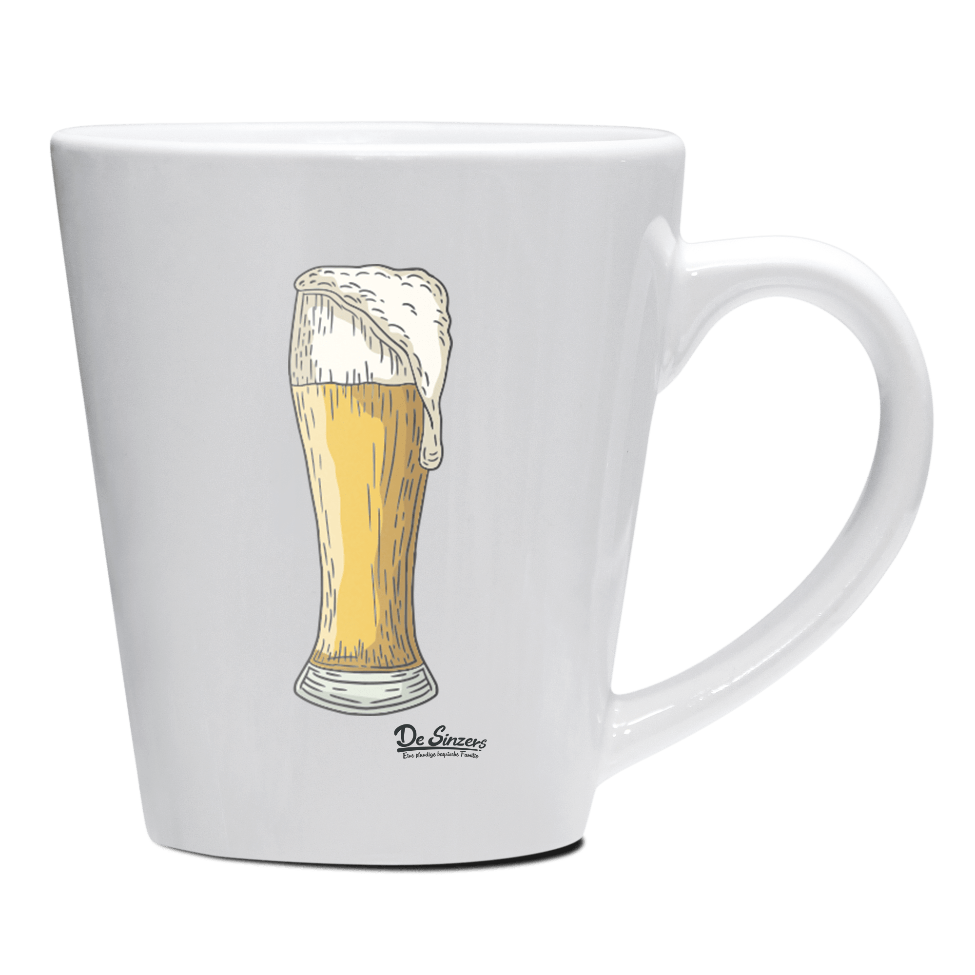 Die Elemente Weissbier Keramik Kaffeetasse 200ml Weiss Herzogstand Front