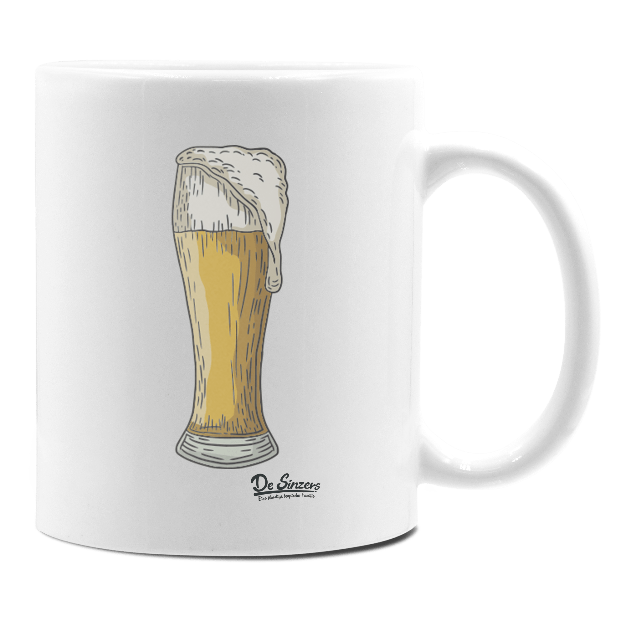 Die Elemente Weißbier Keramik Kaffeetasse 330ml Weiss Rampoldplatte Front