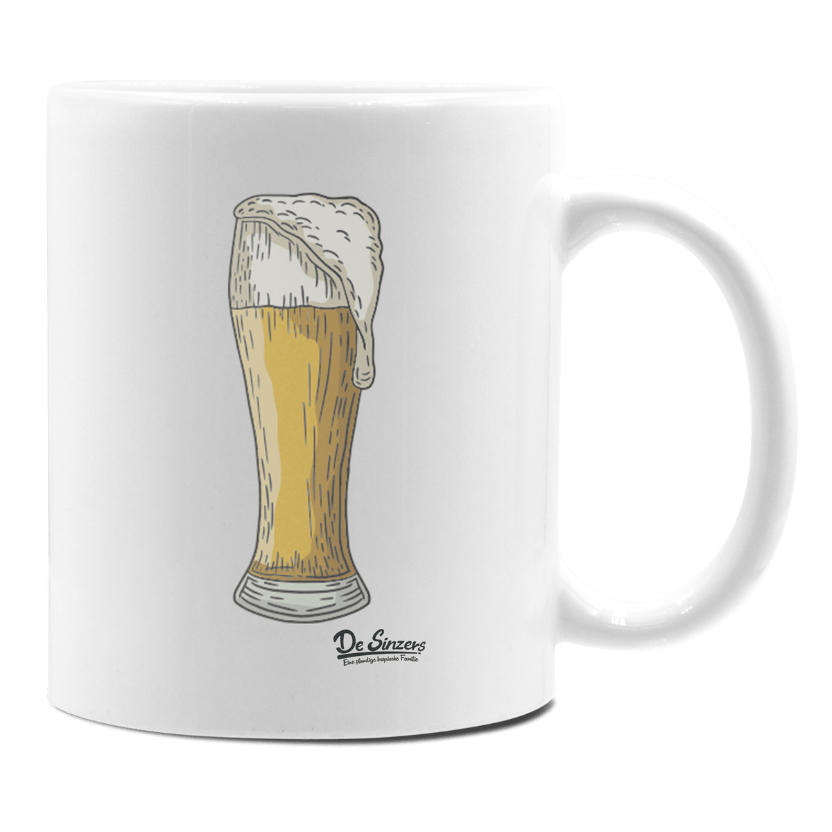 Die Elemente Weißbier Keramik Kaffeetasse 330ml Weiss Rampoldplatte Front