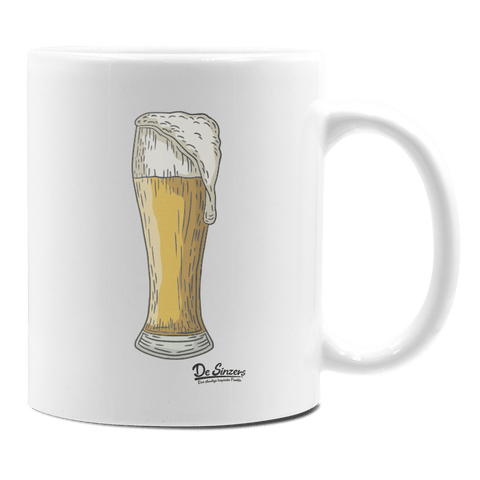 Die Elemente Weißbier Keramik Kaffeetasse 330ml Weiss Rampoldplatte Front