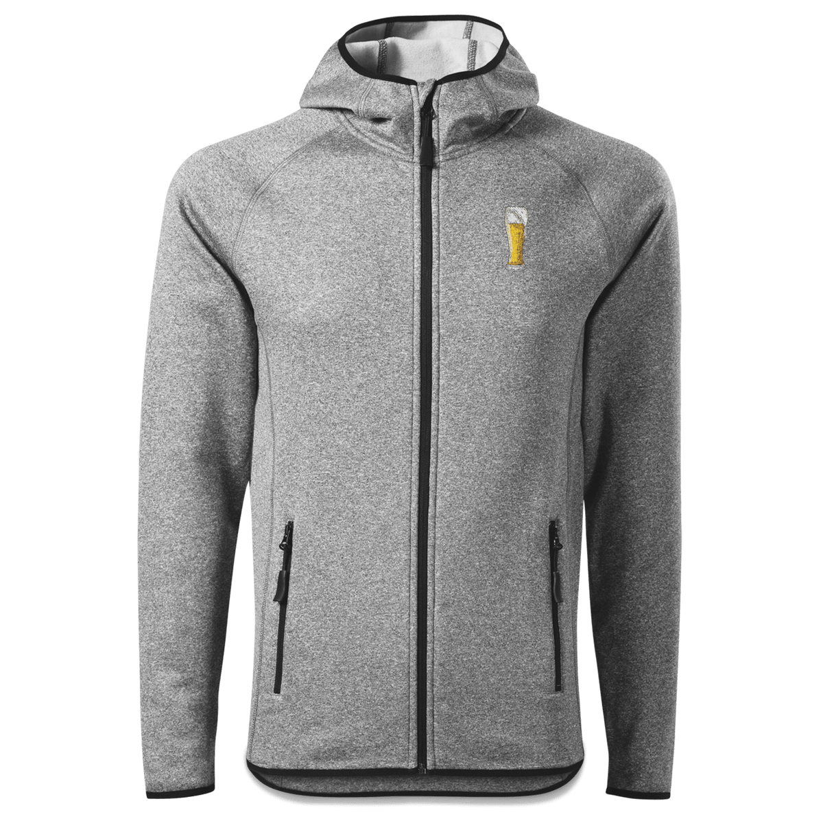 Die Elemente Weissbier Stretch Fleece Herren Grau Meliert Oed Front