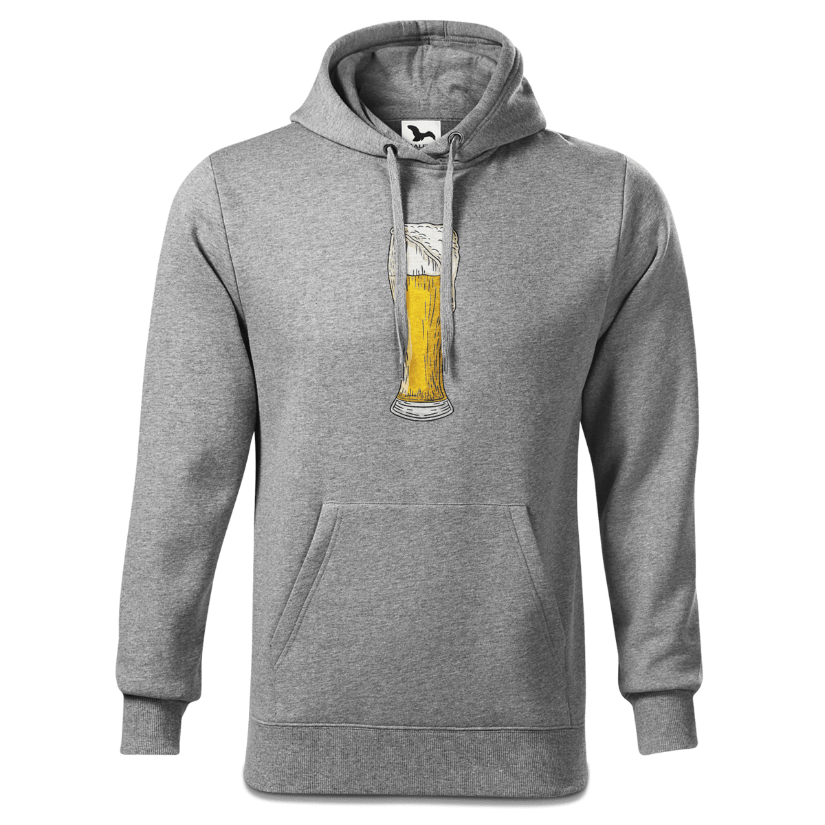 Die Elemente Weissbier Sweatshirt Hoody Herren Grau Meliert Pulvermuehle Front