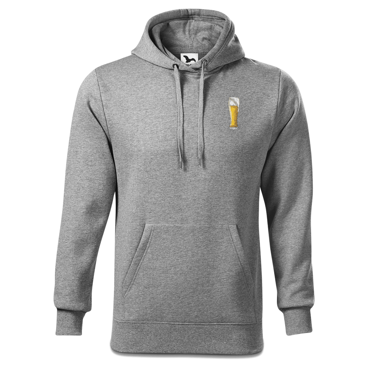 Die Elemente Weissbier Sweatshirt Hoody Herren Grau Meliert Puster Front