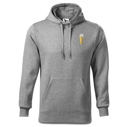 Die Elemente Weissbier Sweatshirt Hoody Herren Grau Meliert Puster Front