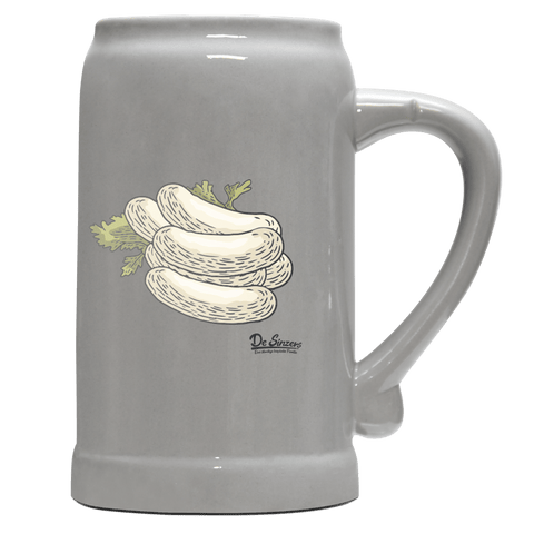 Die Elemente Weißwurscht Bierkrug 1000ml Grau Zugspitze Front