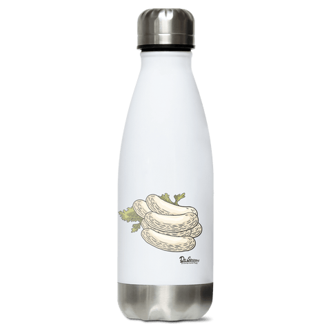 Die Elemente Weisswurscht Edelstahl Thermoflasche 350ml Weiss Silber Kreuzspitze Front