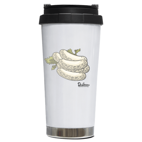 Die Elemente Weißwurscht Edelstahl Trinkbecher To Go 470ml Weiss Wildbarren Front