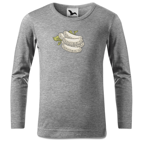 Die Elemente Weisswurscht Longsleeve Kinder Grau Meliert Waldering Front