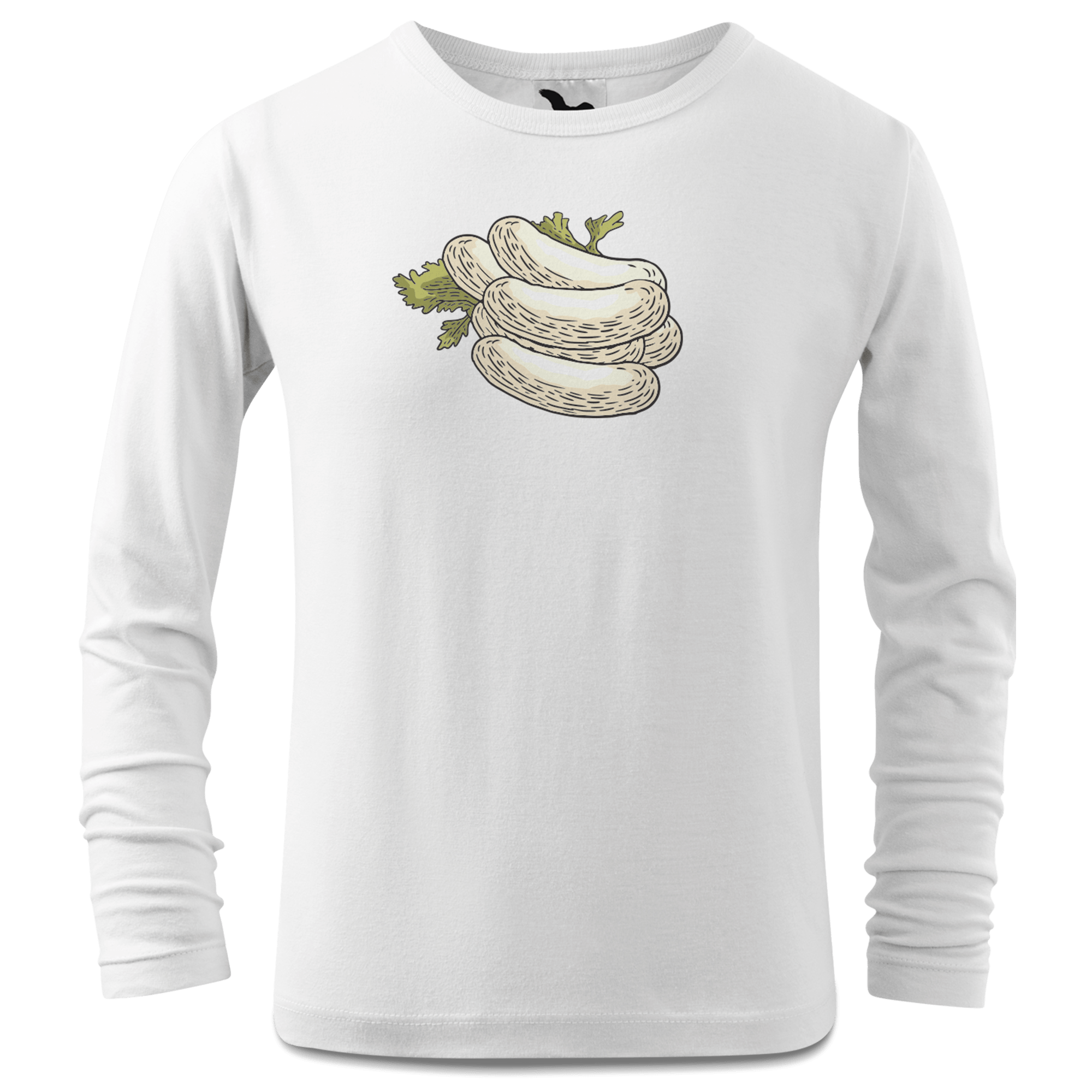 Die Elemente Weisswurscht Longsleeve Kinder Weiss Westerndorf Front