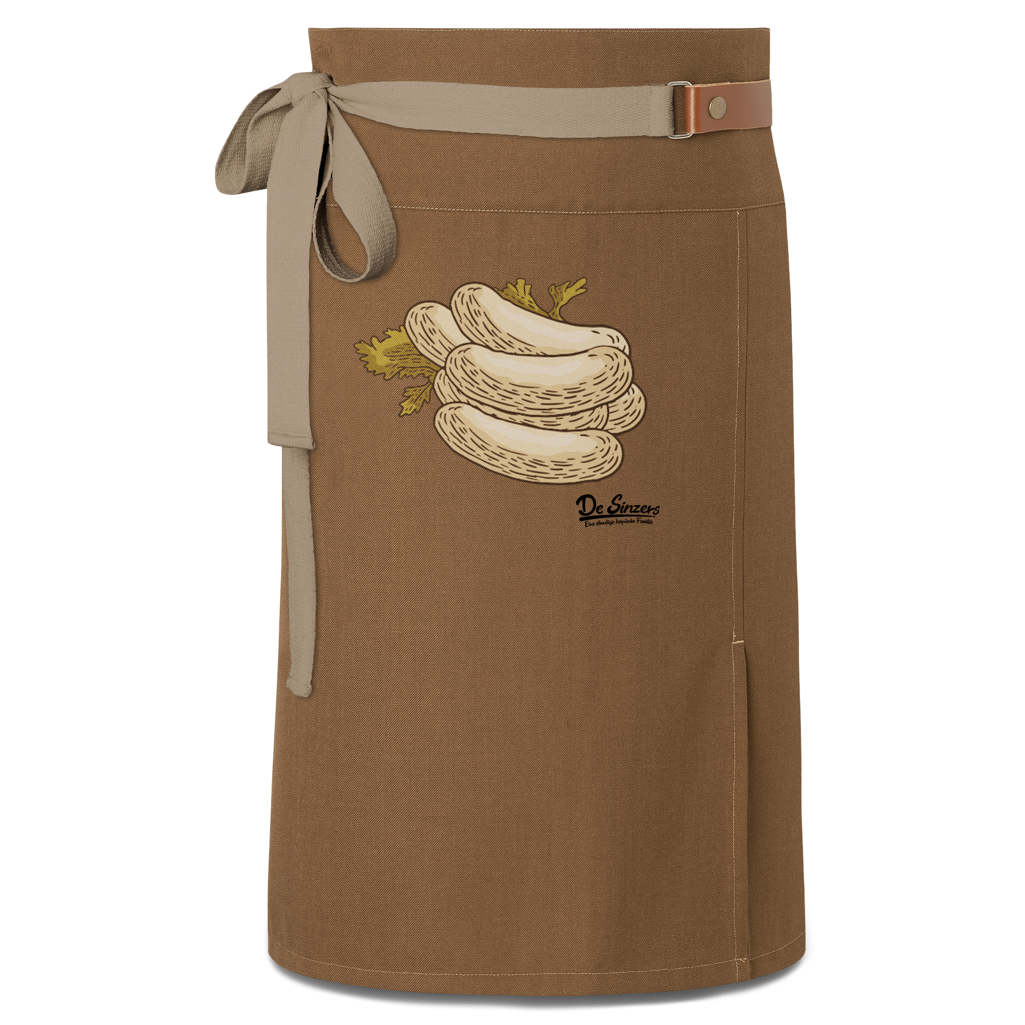 Die Elemente Weisswurscht Schuerze Vorbinder Braun Haidham Front