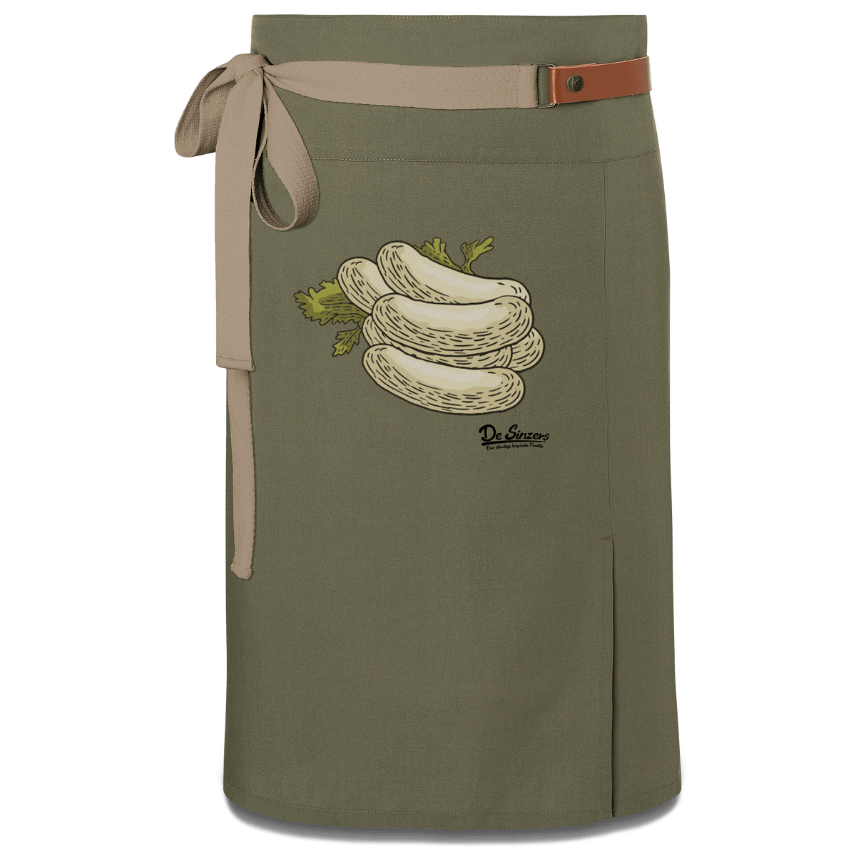 Die Elemente Weisswurscht Schuerze Vorbinder Gruen Langhausen Front