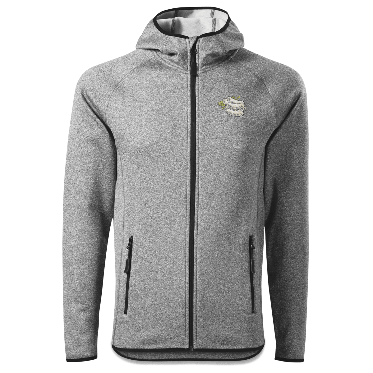 Die Elemente Weisswurscht Stretch Fleece Herren Grau Meliert Oed Front