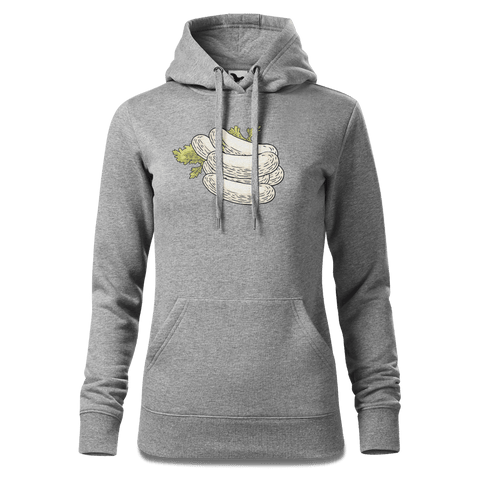 Die Elemente Weisswurscht Sweatshirt Hoody Damen Grau Meliert Kieling Front