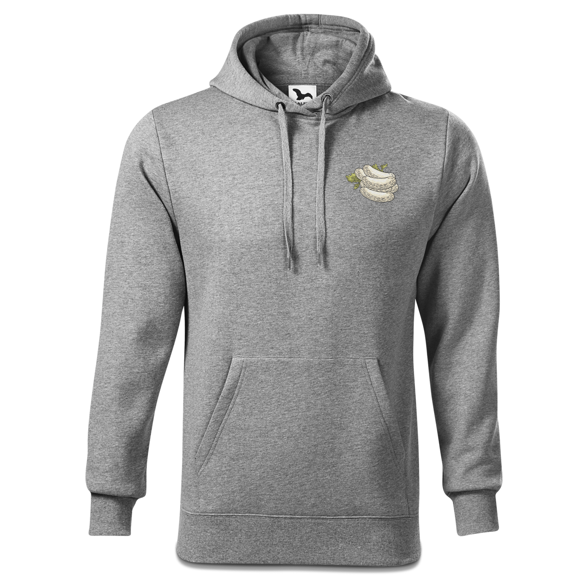 Die Elemente Weisswurscht Sweatshirt Hoody Herren Grau Meliert Puster Front