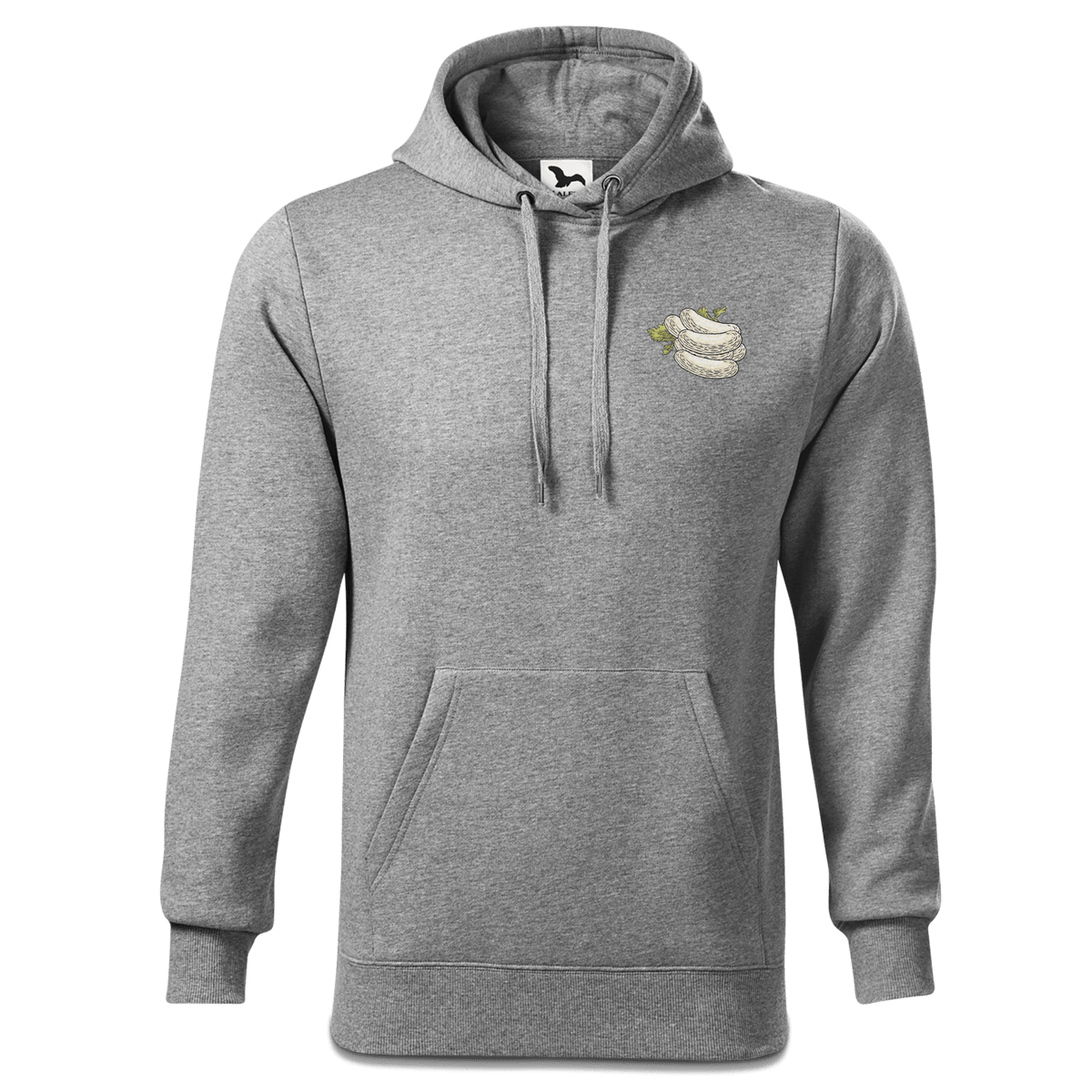 Die Elemente Weisswurscht Sweatshirt Hoody Herren Grau Meliert Puster Front