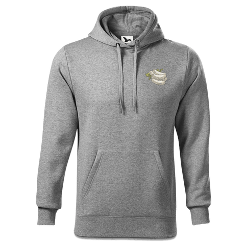 Die Elemente Weisswurscht Sweatshirt Hoody Herren Grau Meliert Puster Front