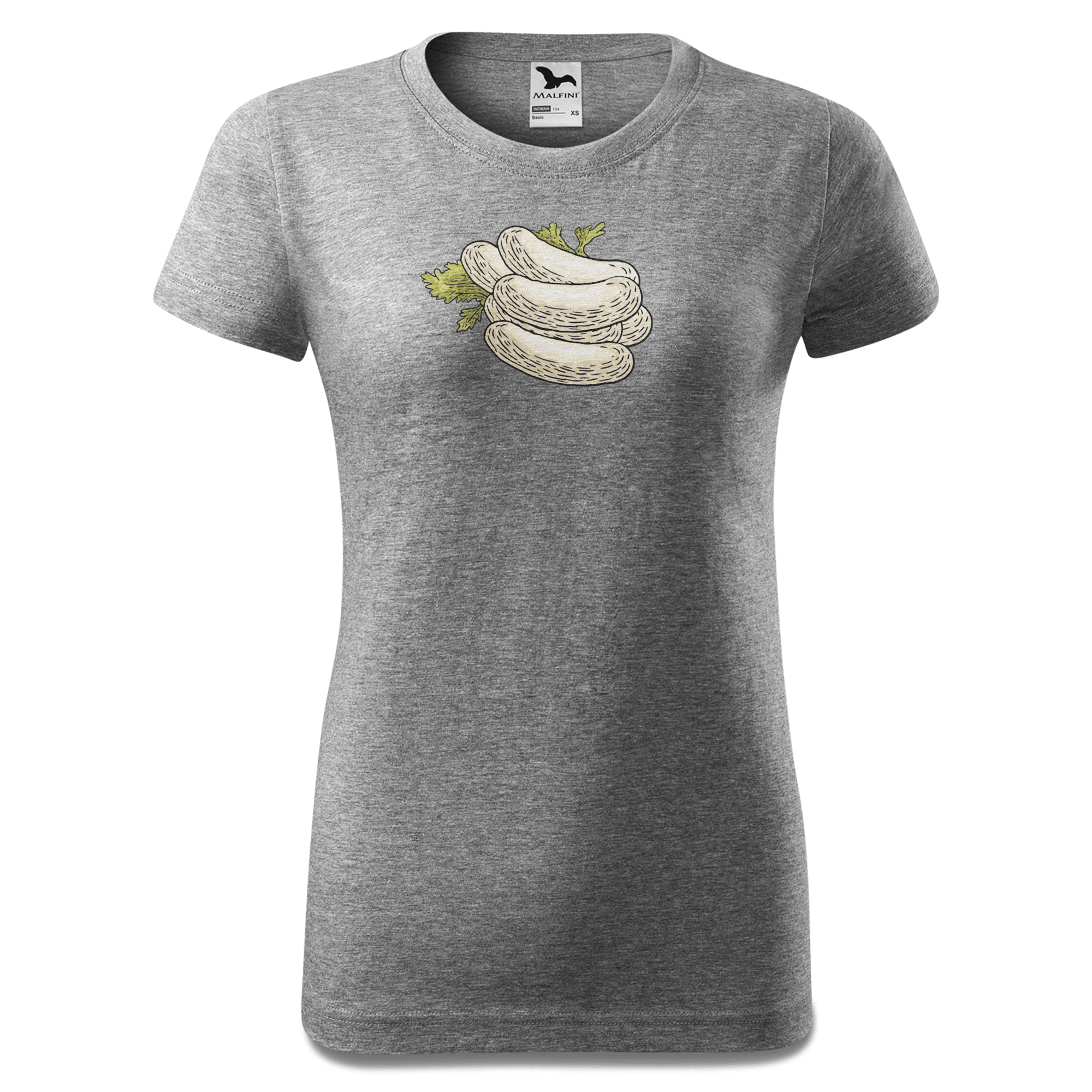 Die Elemente Weisswurscht T Shirt Damen Grau Meliert Schlossberg Front