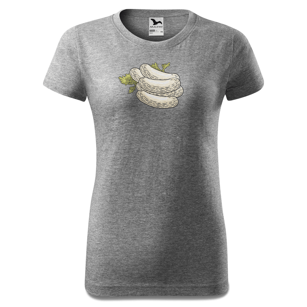 Die Elemente Weisswurscht T Shirt Damen Grau Meliert Schlossberg Front