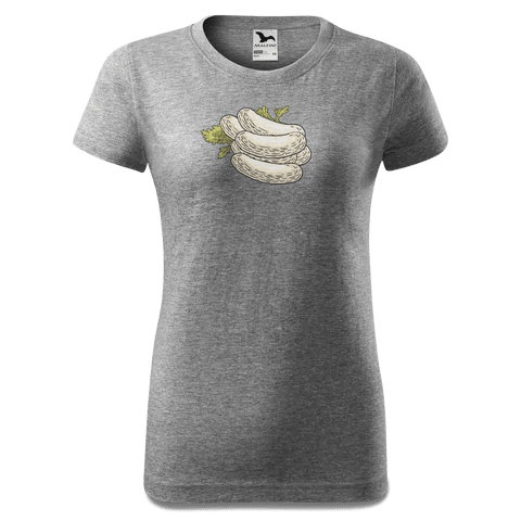 Die Elemente Weisswurscht T Shirt Damen Grau Meliert Schlossberg Front