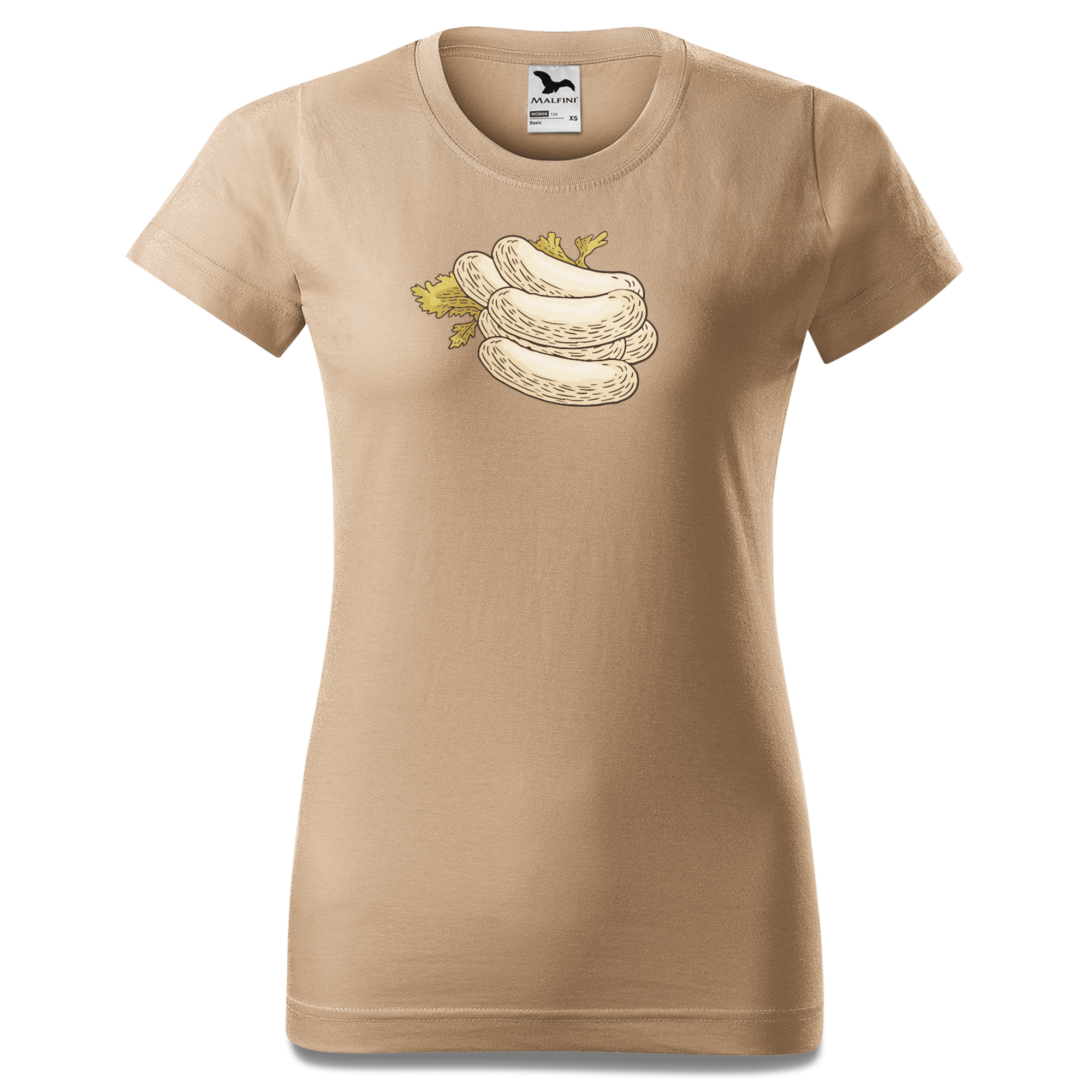 Die Elemente Weisswurscht T Shirt Damen Sand Entleiten Front