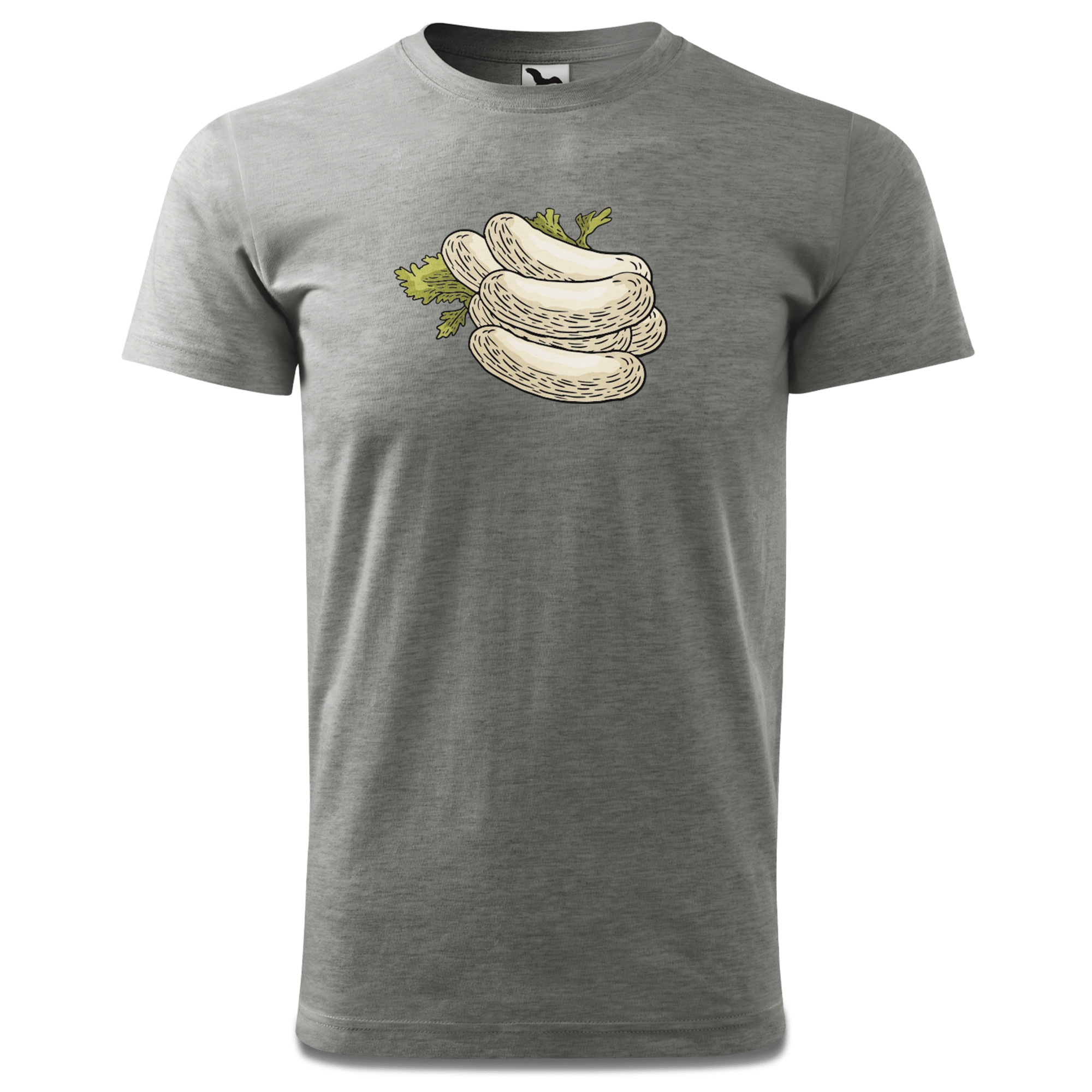 Die Elemente Weisswurscht T Shirt Herren Grau Meliert Hofau Front